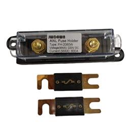 JWDAWN 1Pc ANL Fuse Holder +2Pcs Bolt On Stud ANL Fuse 60A 60 Amp for Golf Cart Electric Forklift Vehicle Material Handling Truck Motor Controller Battery Charger Scissor Lifts Boat Accessories