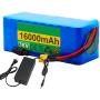 Wnicek 36V Li-Ion Battery Pack 16AH 10S 5P E-Bike Battery Battery Suitable for Motors Up to 500W with Charger and BMS Used for Airplane Models Power Tools Scooters