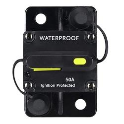 50 Amp Circuit Breaker,with Manual Reset,12V-48V DC, for Car Marine Trolling Motors Boat ATV Manual Power Protect and Automotive Marine Boat Audio System Protection