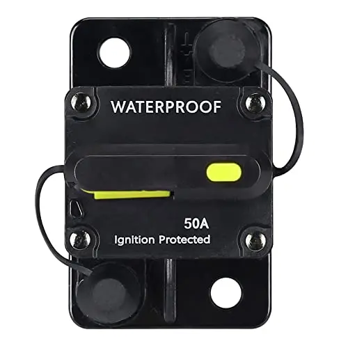 50 Amp Circuit Breaker,with Manual Reset,12V-48V DC, for Car Marine Trolling Motors Boat ATV Manual Power Protect and Automotive Marine Boat Audio System Protection