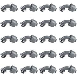 IYSHOUGONG 20PCS Liquid Tight Connector 1/2 Inch 90 Degree Flexible Conduit Liquid Tight Connector Non Metallic Electrical Conduit Connector Fitting Electrical PVC Conduit Fittings UL Listed