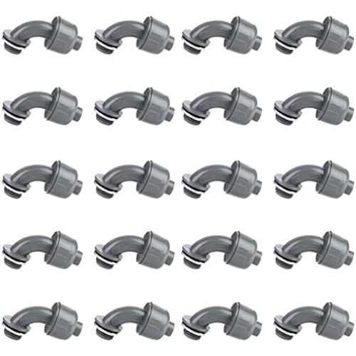 IYSHOUGONG 20PCS Liquid Tight Connector 1/2 Inch 90 Degree Flexible Conduit Liquid Tight Connector Non Metallic Electrical Conduit Connector Fitting Electrical PVC Conduit Fittings UL Listed