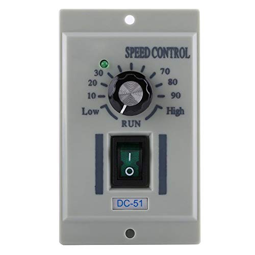 AC 110V to DC Motor Speed Controller, 400W Below DC 24V 36V 90V Motor Variable Adjustable Speed Regulator, Knob Stepless Speed & Current Protection