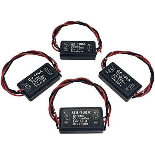 Brake Light Flasher Strobe Brake Light Strobe Tail Light Strobe Brake Flasher LED Flash Module Flash Strobe Controller for Motorcycles Cars Trucks Brake Light Tail Stop Light 12-30 V (4 Pieces)