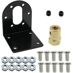 ZZHXSM 1Set 37mm DC Geared Motor Mounting L Shaped Bracket Gear Reduction Motor Holder with 6mm Hexagonal Coupling and Mounting Screws and Nuts
