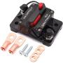 Jeemiter 60 Amp Circuit Breaker with Manual Reset Wire Lugs Copper Washer and Screws for Car Marine Trolling Motors Boat ATV Manual Power Protect for Audio System Fuse, 12V-48VDC