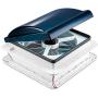 Hike Crew 14” RV Roof Vent Fan – 12V Motorhome Fan w/ 3 Speed Intake & Exhaust – Manual Crank Lift & Smoke Lid – Includes Screws & Garnish