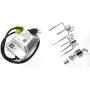 BBQ Grill Rotisserie Replacement Kit Stainless Steel Rotisserie AC Motor Plus Universal Meat Spit Forks for Weber CharBroil CharGriller Grill Pro etc