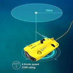Chasing gladius MINI S Upgraded Professional Underwater Drone Set, With 4k Resolution + Eis Anti-shake Camera, Remote Control And App Remote Control, Support Multiple Mounts, Prevent Motor Jams Patent Technology, 4 Hours Runtime, Dive To 330ft Underwater 