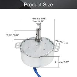 Fielect Synchronous Motor AC 110V 15-18RPM Turntable Motor CW Direction 4W TYC-50 Horizontal Hole Tapping Shaft for Hand-Made, School Project, Model or Guide Motor