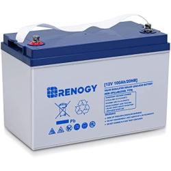 Renogy 12V 100AH Deep Cycle Hybrid Gel Battery, Over 750 Cycles, Rechargeable for Solar Wind RV Marine Camping UPS Wheelchair Trolling Motor, Maintenance Free