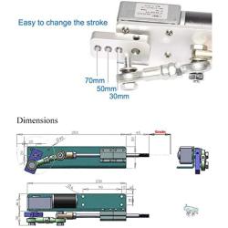 BEMONOC DIY Design DC 24V 200 Rpm Linear Actuator Reciprocating Motor Stroke 70mm Adjustable+Switching Power Supply 110V-240V+PWM Speed Controller Kits