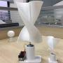 CHIXIA Micro DC Motor DIY Windmill Model Vertical Axis Wind Turbine Generator with Small LED Lights-White 10w (y5wog-001)