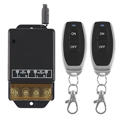 Alinan Wireless Remote Control 433 High Power Switch, 2pcs 100m Remote Keys 1pc 100m Controller AC 85V-250V Remote Control Switch Light Pump Single-Way Intelligent Switch with 328ft Long Range