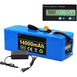 Jieoto 36V 14Ah Ebike Battery E-Bike Li-ion Battery Pack Rechargeable Lithium Battery with 42V Charger Fits for 200W 250W 400W 500W Electric Bike Motor