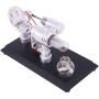 Yamix Double-Cylinder DIY Stirling Engine Motor Model External Combustion Engine Educational Toy Electricity Generator