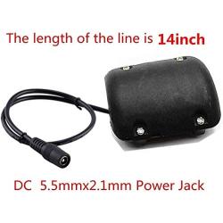 Black Shell DC 12V 5000RPM Vibration Motor for Massage Cushion DC Female 5.5mmx2.1mm Power Jack Adapter Plug Pigtail Cable, 12inch DC Power 2PCS