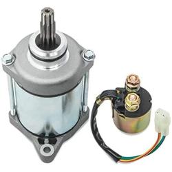 High Torque Starter Motor with Solenoid Relay Replace 31200-HP5-601 35850-HP1-601 Compatible with 2007-2014 Honda Rancher 420 TRX420
