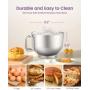 CHeflee Stand Mixer, 6 Quart, 600W Pure Copper Motor Kitchen Electric Mixer, 6+P Speed, Planetary Mixing Action, Household Food Mixer with Dough Hook, Wire Whip & Beater, White