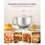 CHeflee Stand Mixer, 6 Quart, 600W Pure Copper Motor Kitchen Electric Mixer, 6+P Speed, Planetary Mixing Action, Household Food Mixer with Dough Hook, Wire Whip & Beater, White