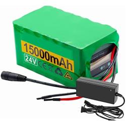 Wnicek E-Bike Battery 24V 15Ah 25.2V E-Bike Lithium-ion Battery 6S5P for Mountain Bike Road Bike Electric Tools Model Airplanes with Charger for 250W 350W 450W 500W Motor