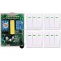 Calvas AC220V 2CH 10A Radio Controller Motor Positive &negative RF Wireless Remote Control Switch Receiver + 4wall Panel Sticky Remote