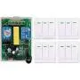 Calvas AC220V 2CH 10A Radio Controller Motor Positive &negative RF Wireless Remote Control Switch Receiver + 4wall Panel Sticky Remote