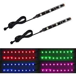 NBWDY 2Pcs 3-5050-SMD Flexible Waterproof Motorcycle RGB LED Strips Light Multi-Color Accent Glow Neon Lights Lamp (3LED)