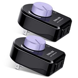 Sazomdon Soldering Iron Temperature Control,Electric Fan、Factory Electric Fan,Ventilation Fan,Power Controller,Desk Lamp,Dimming LED Light,UL Listed Plug in Dimmer Switch,120VAC,Black,Pack of 2.