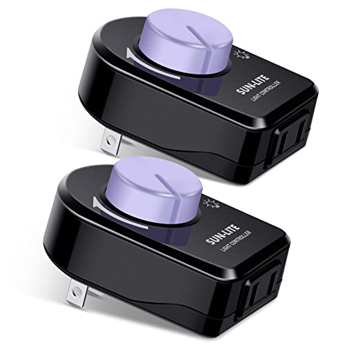 Sazomdon Soldering Iron Temperature Control,Electric Fan、Factory Electric Fan,Ventilation Fan,Power Controller,Desk Lamp,Dimming LED Light,UL Listed Plug in Dimmer Switch,120VAC,Black,Pack of 2.