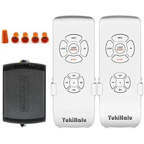 YukiHalu Ceiling Fan Remote Control Kit, Universal and Compact Size, Fan Speeds and Timings Control, Comply with UL1917
