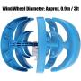 1200W Wind Turbine 5 Blade Wind Vertical Axis Generator Blue Electricity Producer Equipment for Boats Terraces Cabins or Mobile Houses Charging (24V)