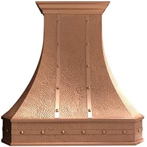 SINDA Classic 16 Gauge Solid Copper Kitchen Range Hood with High Airflow Centrifugal Blower, Stainless Steal Vent with Liner and Internal Motor, Baffle Filter, H3STRBNI3027