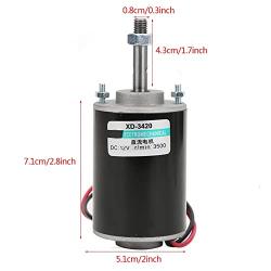 12/24V 30W CW/CCW High Speed Permanent Micro DC Magnet Motor Low Noise Permanent Magnet DC Motor for DIY Generator(12V 3500rpm)
