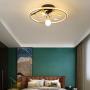 FIZZOQI Modern Simply 360 Degree Rotary Ceiling Fan Light Dining Room Bedroom Fan Lamp DC Motor 3 Speed with Remote Controller Fan Light Integrated Chandelier with Electric Fan