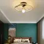 FIZZOQI Modern Simply 360 Degree Rotary Ceiling Fan Light Dining Room Bedroom Fan Lamp DC Motor 3 Speed with Remote Controller Fan Light Integrated Chandelier with Electric Fan