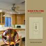 ENERLITES 3 Speed in-Wall Ceiling Fan Control, Slide Switch, 120VAC, 2.5A, Single-Pole, No Neutral Wire Required, 17000-F3-I-F, Ivory