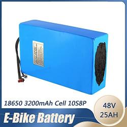 Wnicek 48V E-Bike Battery Pack 13S8P 25AH Rechargeable Li-ion Battery for Scooters Tricycles Golf Cart Electric Tools Suitable for 250W-1200W Motor(with Charger + BMS)