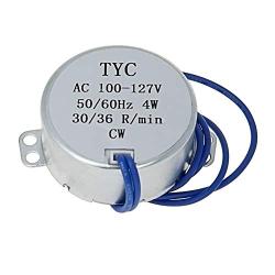 Fielect 2Pcs Synchronous Motor AC 110V 30RPM Turntable Motor CW Direction 4W TYC-50 Horizontal Hole Shaft