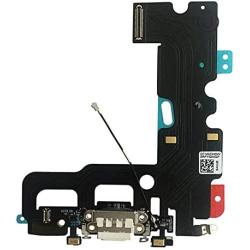 Johncase Charging Port Dock Connector Flex Cable + Microphone + Cellular Antenna Replacement Part Compatible for iPhone 7 All Carriers (White)