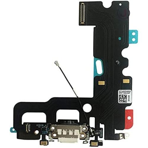 Johncase Charging Port Dock Connector Flex Cable + Microphone + Cellular Antenna Replacement Part Compatible for iPhone 7 All Carriers (White)