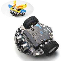 Yahboom Microbit V2 Start Robotic Kit for Kids DIY Programmable STEM Education Toy Car with Tutorial Super Cost-Effective (Robot with BBC Micro:bit V2)