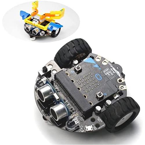 Yahboom Microbit V2 Start Robotic Kit for Kids DIY Programmable STEM Education Toy Car with Tutorial Super Cost-Effective (Robot with BBC Micro:bit V2)