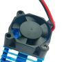 FainWan Alloy Heat Sink Heatsink with 5V Cooling Fan for 1/10 Car 540 550 3650 Size Brushless Engine Motor Remote Control Car Truck Buggy Crawler Blue