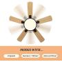AvatarControls Smart 50 inch Ceiling Fans Indoor with Light Remote Works with Alexa Google Voice, APP and Remote Control for Bedroom, 6 Speeds Reversible DC Motor, 1800LM LED Kit, 5 Wooden Blades