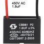 uxcell Ceiling Fan Capacitor CBB61 1.8uF 450V AC 2 Wires Metallized Polypropylene Film Capacitor 38x25x15mm for Electric Fan Pump Motor Generator 2Pcs