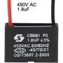 uxcell Ceiling Fan Capacitor CBB61 1.8uF 450V AC 2 Wires Metallized Polypropylene Film Capacitor 38x25x15mm for Electric Fan Pump Motor Generator 2Pcs