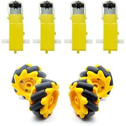 Gikfun Smart Car Robot Wheels Plastic Tire Wheel with DC 3-6V Gear Motor for Arduino DIY Robot Mecanum Wheel EK1969