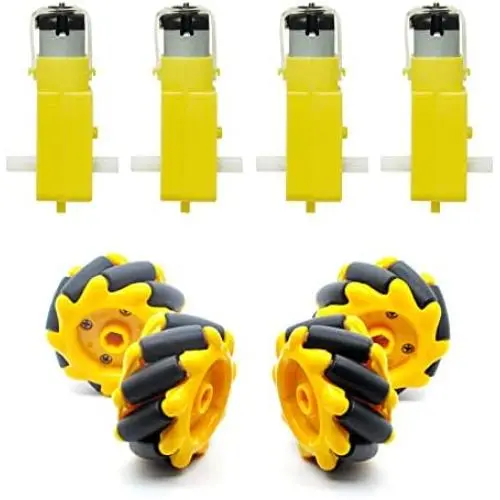 Gikfun Smart Car Robot Wheels Plastic Tire Wheel with DC 3-6V Gear Motor for Arduino DIY Robot Mecanum Wheel EK1969