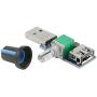 XINGYHENG 3Pcs 5W Mini USB Fan Air Volume Speed Stepless Governor Module USB Speed Controller DC 5V USB Male input DC4-12V to 2.5-8V and Speed Control Knob with Switch Function